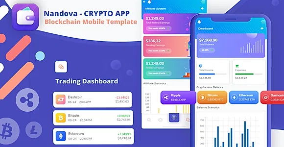 Nandova - Blockchain App & Crypto Wallet Mobile Template