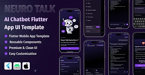 NeauroTalk – AI Chatbot Flutter App UI Template