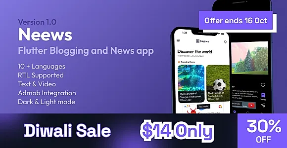 Neews Flutter News App | Android News app | IOS News app | Blogging App