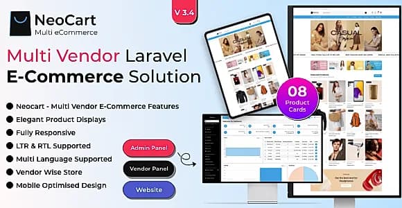 NeoCart - Multi Vendor eCommerce Laravel Website With Admin Panel