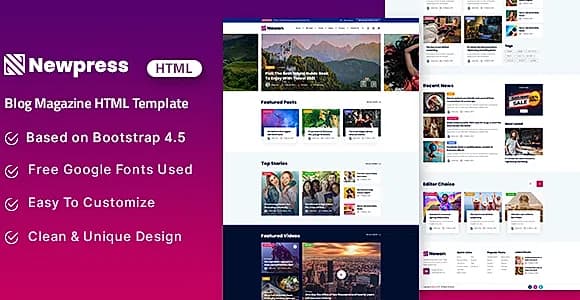 Newpress - Blog Magazine HTML Template