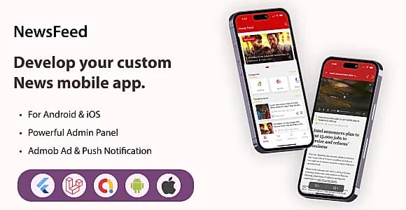 News Feed - Flutter News App for Android & iOS with Laravel Admin Panel