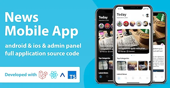 News Mobile Application with Admin Panel | React Native & PHP Laravel 9.0