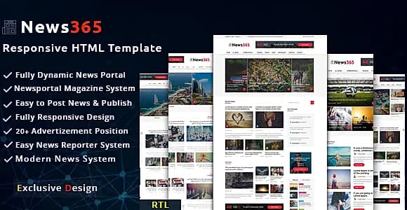 News365 -  Multipurpose Newspaper and Blog HTML Template