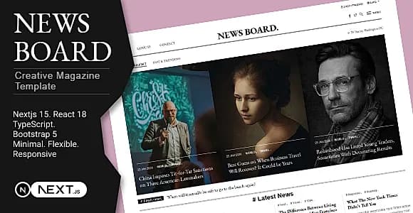 NewsBoard – Creative Magazine Publisher NextJS Template
