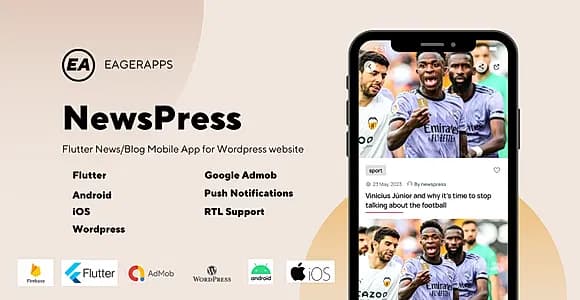 NewsPress Flutter News/Blog Mobile App for Wordpress