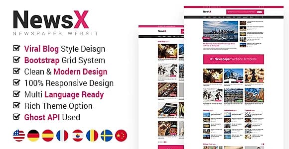 NewsX - News and Magazine Ghost Blog Theme