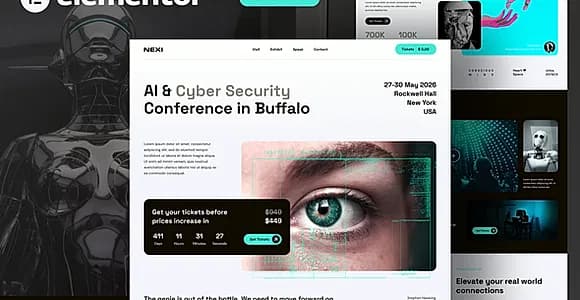 Nexi - AI & Cyber Security Event Conference Elementor Pro Template Kit