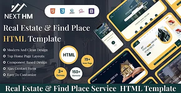NextHM – Real Estate & Find Place Service HTML Template
