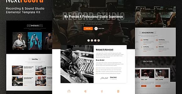 Nextrecord – Recording & Sound Studio Elementor Template Kit