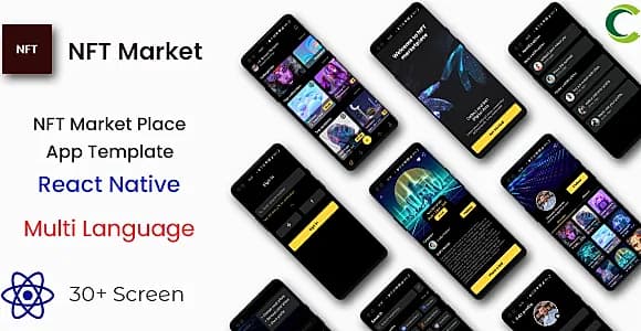 NFT Buy Sell Market Place App Template in React Native | Multi Language