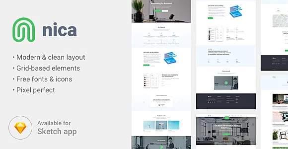 Nica - Corporate Portfolio Sketch Template