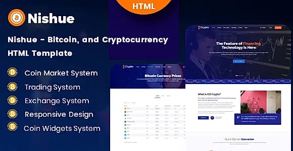 Nishue - Bitcoin and Cryptocurrency HTML Template