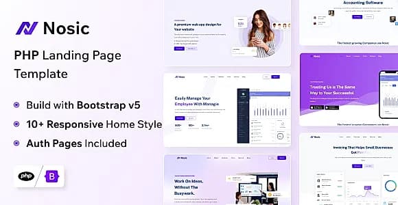 Nosic - PHP Responsive Landing Page Template