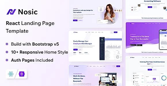 Nosic - React Landing Page Template