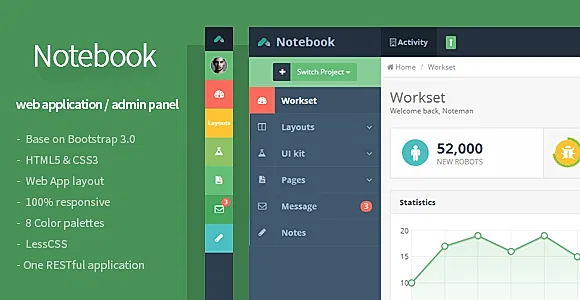 Notebook - Web App and Admin Template