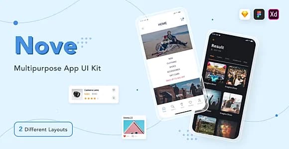 Nove - Mobile UI Kit of 125+ iOS Templates for Sketch