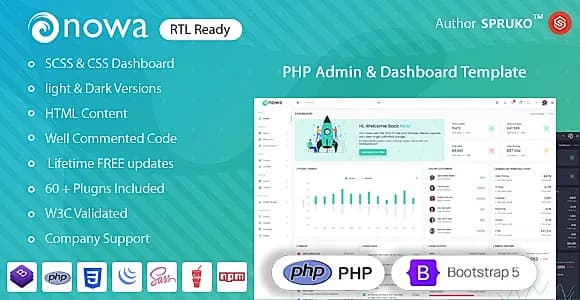 Nowa – PHP Admin & Dashboard Template