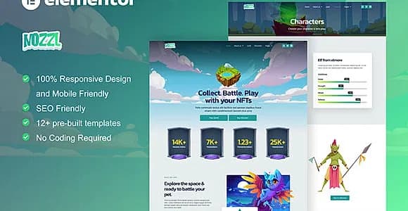 Nozzle - Game NFT Elementor Pro Template Kit