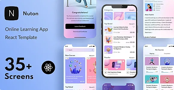 Nuton – Online Learning React App | PWA