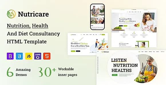 Nutricare | Nutrition Health and Diet Creative HTML5 Template