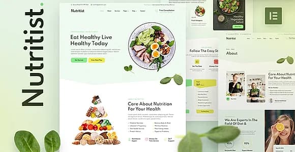 Nutritist – Healthy Food & Nutrition Coach Elementor Template Kit