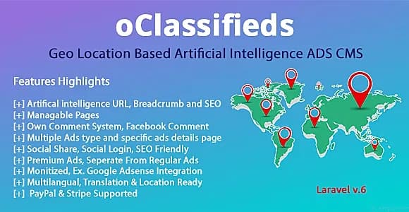 oClassifieds - PHP and Laravel Geo Classified ads cms