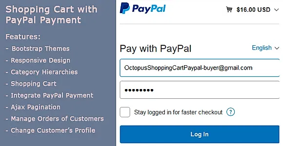 OctopusCodes - Shopping Cart with Paypal Payment