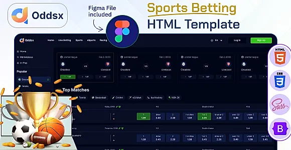 Oddsx - Sports betting website HTML Template