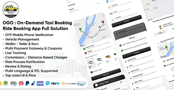 OGO : On-Demand Taxi Booking & Ride Booking App | OLA Cabs | Uber Clone | Taxi App Full Solution