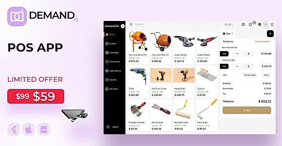 On-Demand24 POS + Order & Service Management (IOS, Android, Desktop)
