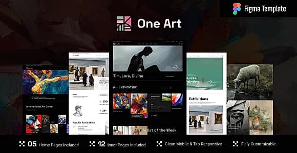 One Art - Portfolio, Artist Gallery Figma Template
