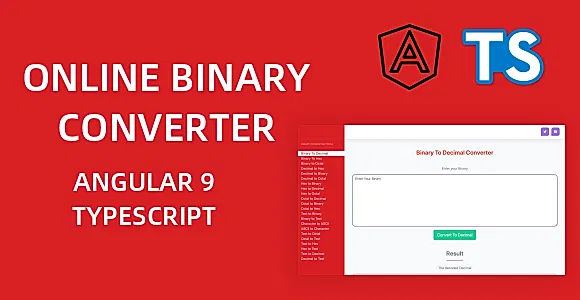 Online Binary Converter Tools Full Production Ready Application (Angular 15)