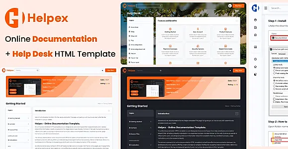 Online Documentation HTML Template + Help Desk - Helpex