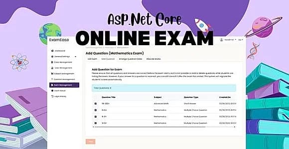 Online Examination System Project in ASP.NET CORE