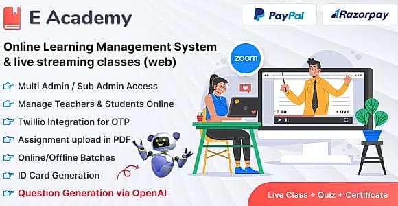 Online Learning Management System With Live Streaming & Web