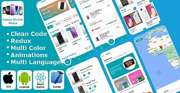 Online Mobile store - Mobile app for E-commerce | Mobile Store React Native iOS/Android App Template