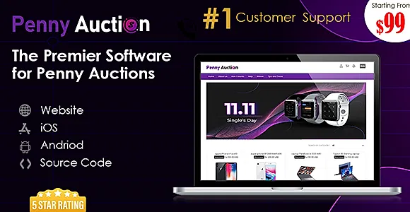 Online Penny Auction Bidding Website, Android and IOS in ASP.NET