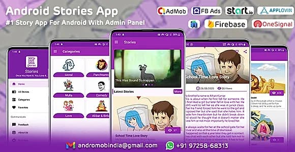 Online Stories App With Categories | Admin Panel