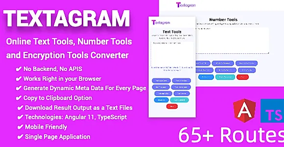 Online Text Tools, Number Tools and Encryption Tools Converter Full Production Ready (Angular 15)