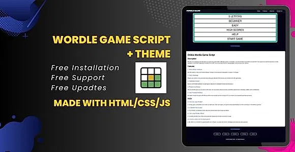 Online Wordle Web Game Script and Theme