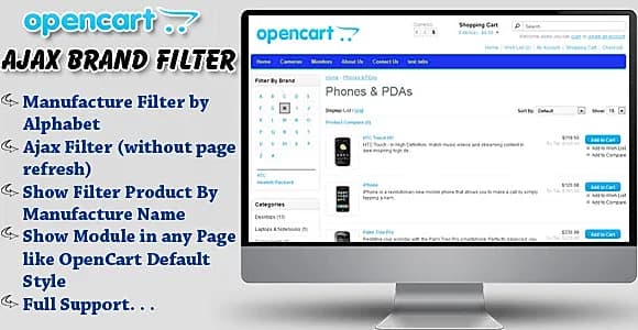 opencart ajax brand filter