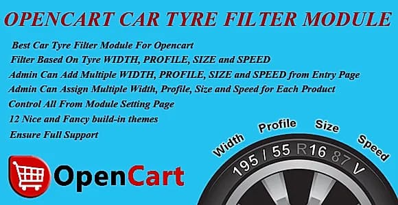 Opencart Car Tyre Filter Module