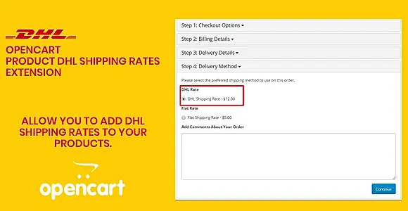 Opencart - Product DHL Shipping Rates Extension