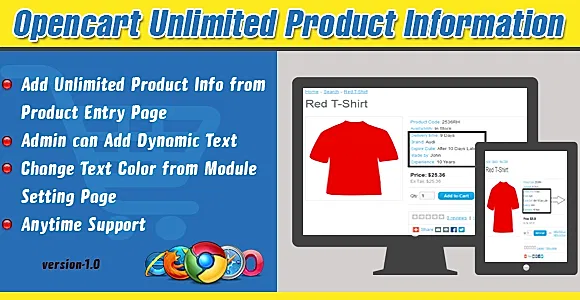 Opencart Unlimited Product Information