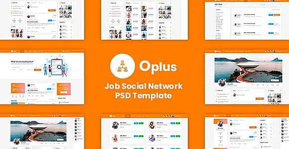 Oplus - Online Job Board Social Network PSD Template