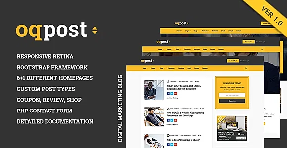 oPPost | Digital Downloads Marketing Blog Responsive Site Template