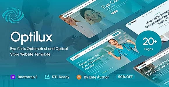 Optilux - Eye Care Clinic Optometrist and Optical Store HTML Template