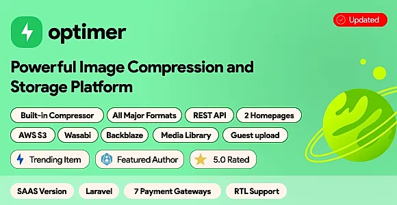 Optimer - Advanced Image Compression + Cloud Storage Platform | SAAS | PHP
