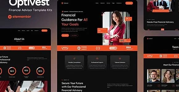 Optivest - Financial Advisor Elementor Template Kit